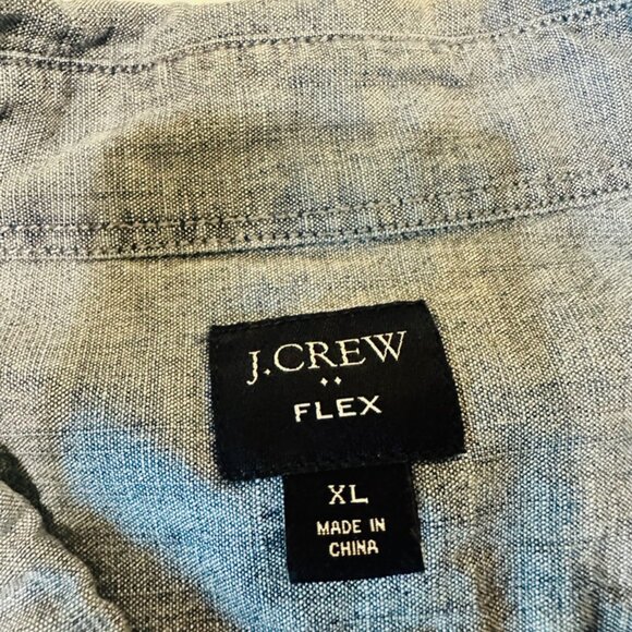 J. Crew Men's Short Sleeve Flex Button Front Shirt  Blue Size XL - Picture 2 of 6